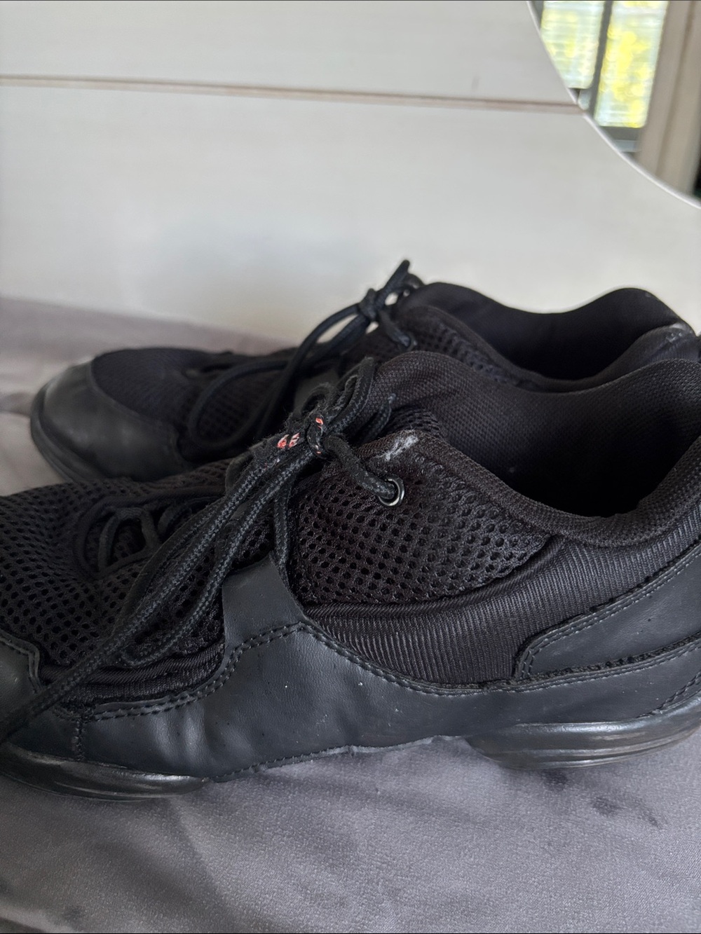 Capezio Women's Black Mesh Lace-Up Sneakers-Firm - Picture 5 of 7